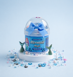 Mermaid Magic blue ocean slime Hivepod with mermaid tail charm, sparkles and ocean-themed sprinkles