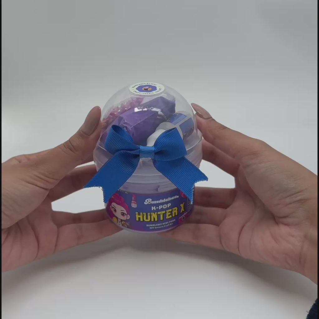 Video showing Hunter X purple thick glossy slime Hivepod being held and displayed
