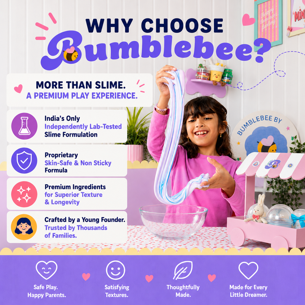 Why choose Bumblebee: independently lab-tested formulation, skin-safe and non-sticky, premium ingredients, founded by a young creator